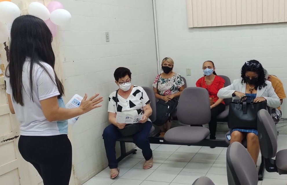 A atividade foi realizada na sala de espera da Seção de Atendimento Previdenciário.