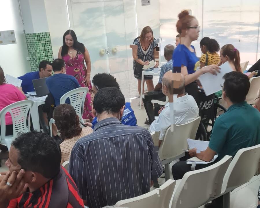 Atendimento no auditório do IPMB.